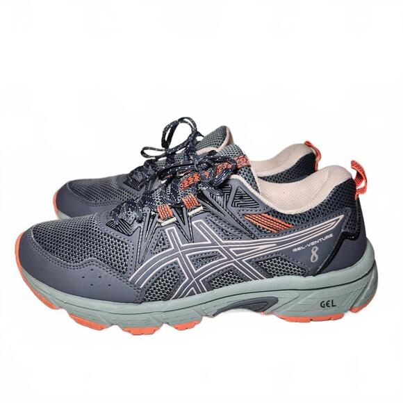 ASICS Women's Gel-Venture 8 Sneakers Size 8.5 Gray and Coral - Picture 4 of 11